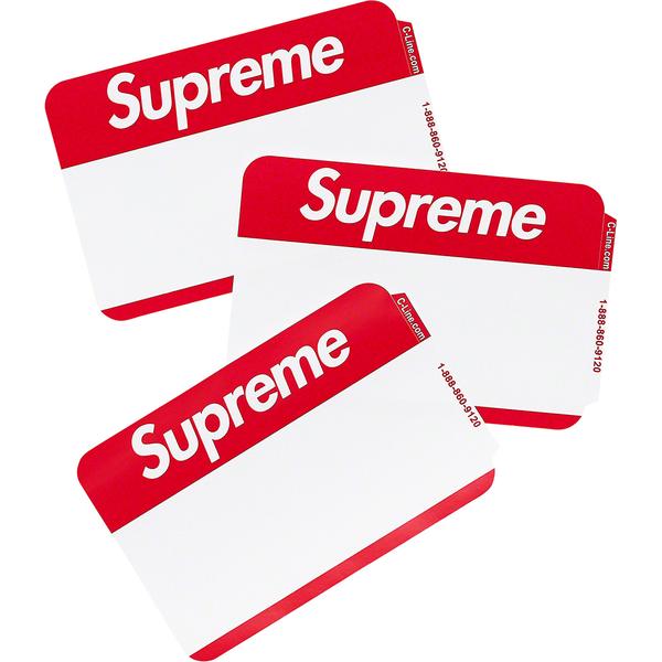 Supreme Name Badge Stickers (Pack of 100) Red